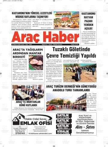 Araç Haber gazetesi ilk sayfası