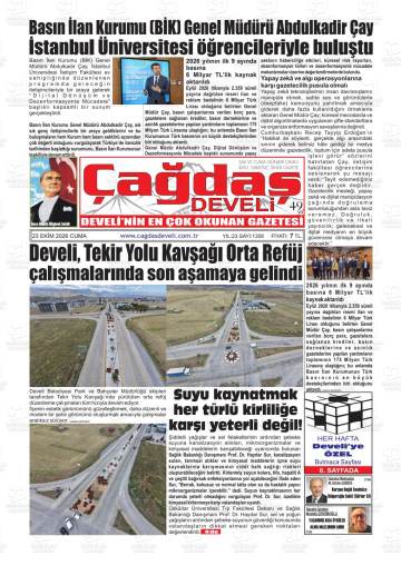 Çağdaş Develi gazetesi ilk sayfası