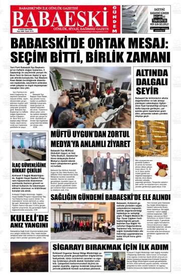 Babaeski Gündem gazetesi ilk sayfası