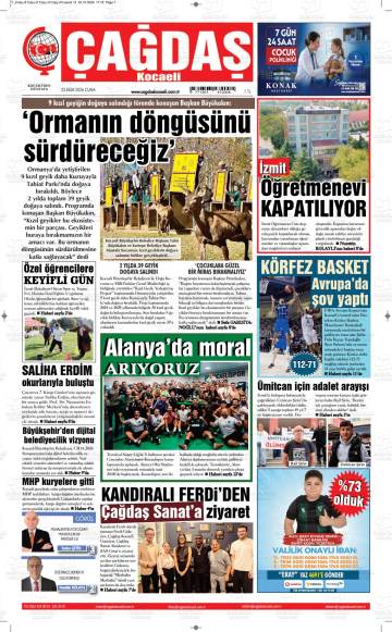Çağdaş Kocaeli gazetesi ilk sayfası