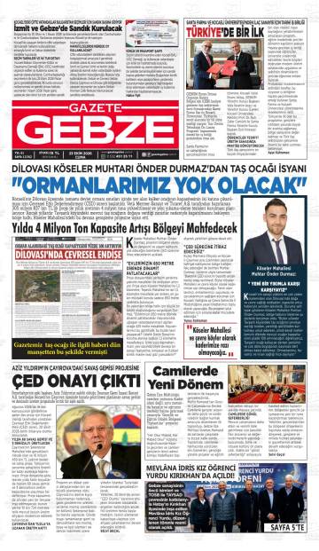 Gazete Gebze gazetesi ilk sayfası