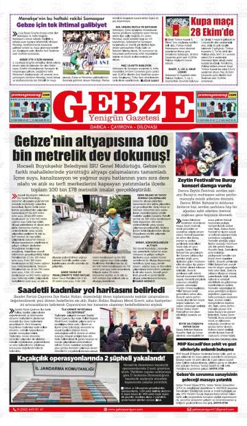 Gebze Yenigün gazetesi ilk sayfası