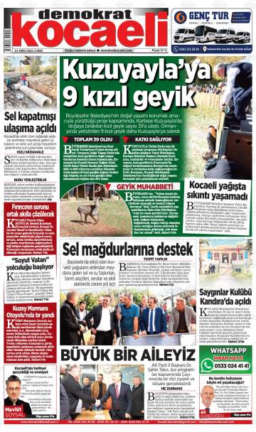 Kocaeli Demokrat gazetesi ilk sayfası