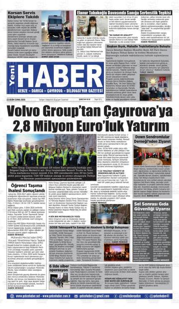 Yeni Haber gazetesi ilk sayfası