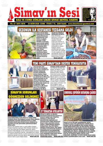 Simav'ın Sesi gazetesi ilk sayfası