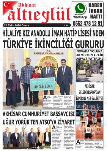 Akhisar Altıeylül gazetesi ilk sayfası