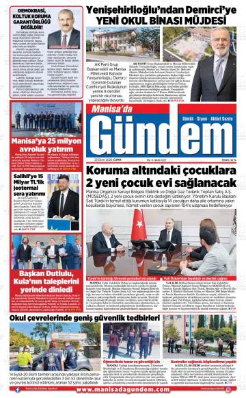 Manisa'da Gündem gazetesi ilk sayfası
