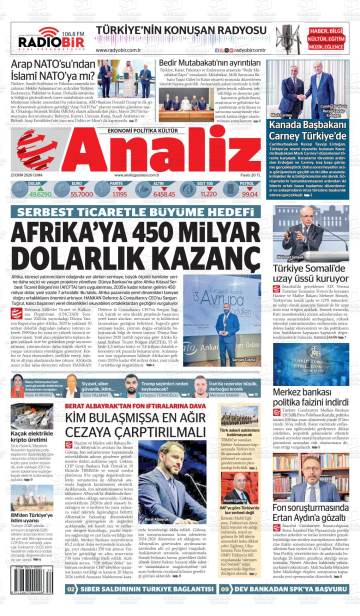 Analiz gazetesi ilk sayfası