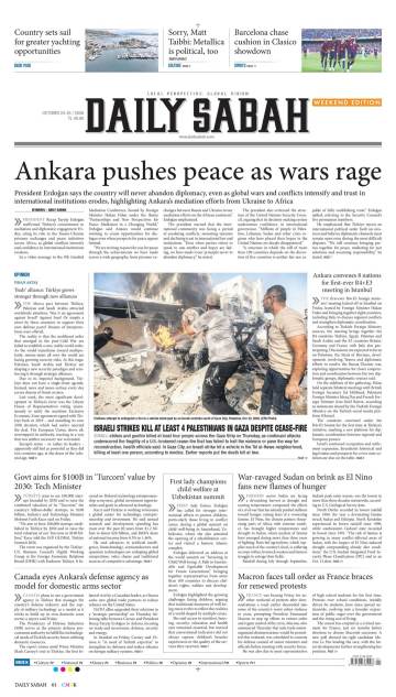 Daıly Sabah gazetesi ilk sayfası