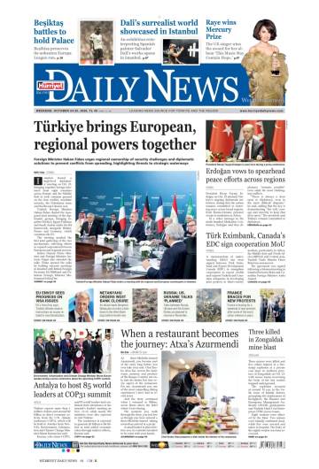 Hürriyet Daily News gazetesi ilk sayfası