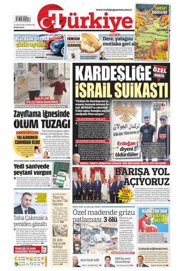 Türkiye gazetesi ilk sayfası