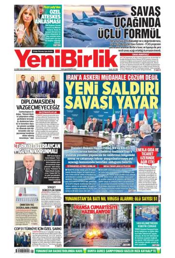 Yeni Birlik gazetesi ilk sayfası