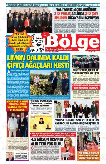Bölge gazetesi ilk sayfası