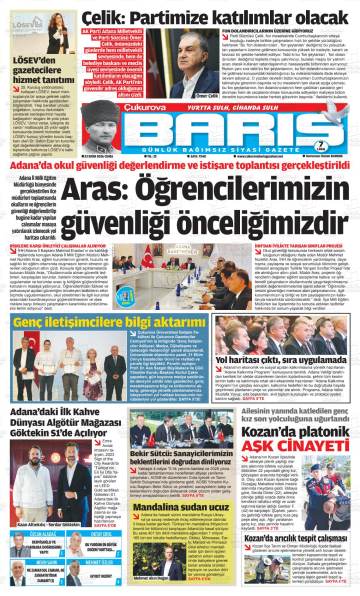 Çukurova Barış gazetesi ilk sayfası