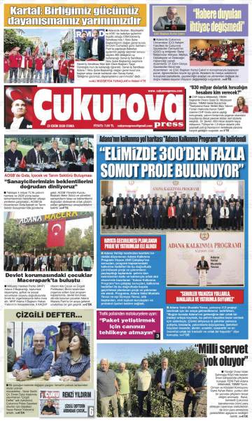 Çukurova Press gazetesi ilk sayfası