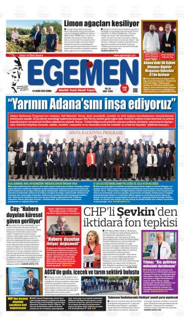 Egemen gazetesi ilk sayfası