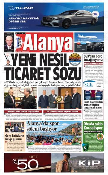Yeni Alanya gazetesi ilk sayfası