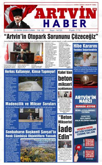 Artvin'de Haber gazetesi ilk sayfası