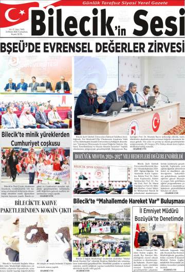 Bilecik'in Sesi gazetesi ilk sayfası