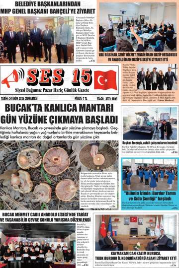 Ses 15 gazetesi ilk sayfası