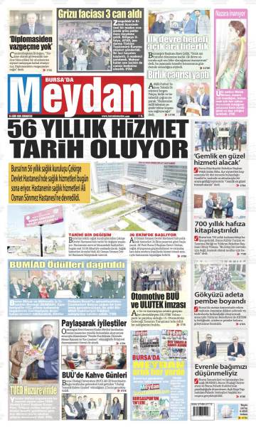 Bursa'da Meydan gazetesi ilk sayfası