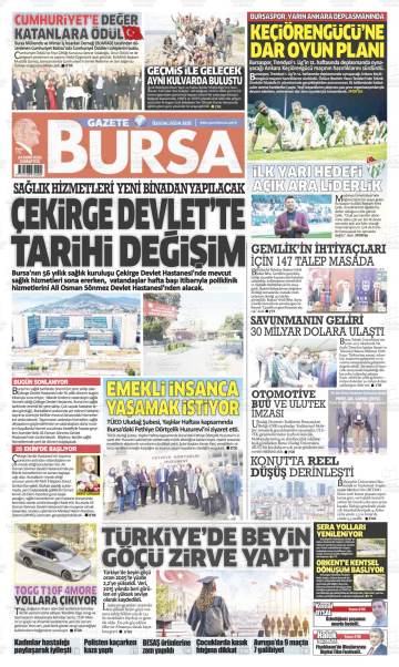 Gazete Bursa gazetesi ilk sayfası