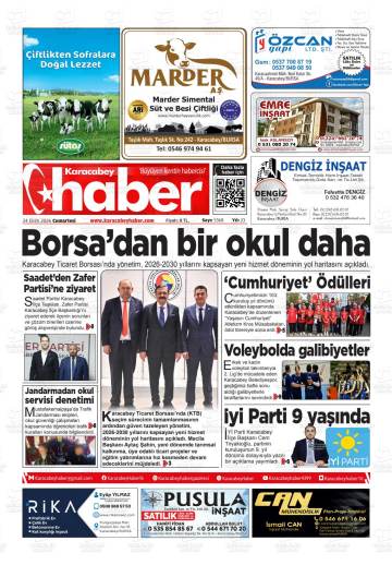 Karacabey Haber gazetesi ilk sayfası