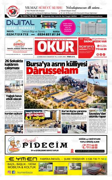 Okur gazetesi ilk sayfası