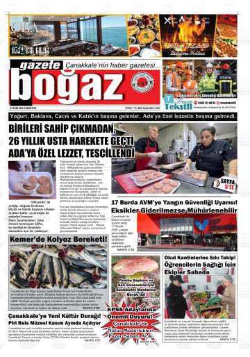 Boğaz gazetesi ilk sayfası