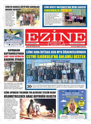 Ezine Pusula gazetesi ilk sayfası