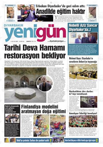 Diyarbakır Yenigün gazetesi ilk sayfası