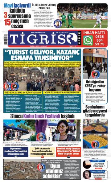 Tigris Haber gazetesi ilk sayfası