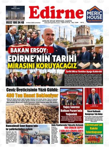 Edirne gazetesi ilk sayfası