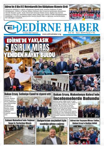 Edirne Haber gazetesi ilk sayfası