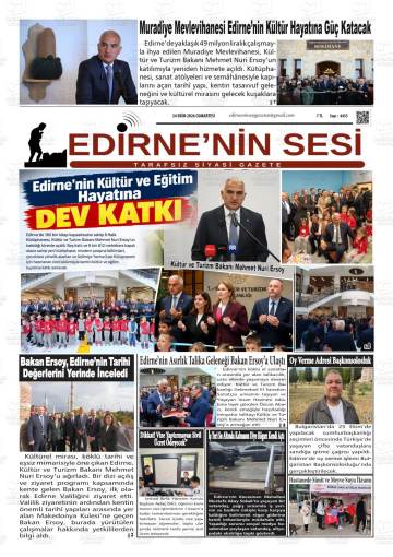 Edirne'nin Sesi gazetesi ilk sayfası
