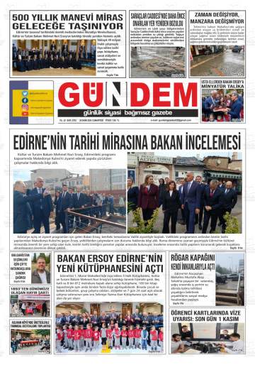 Gündem gazetesi ilk sayfası
