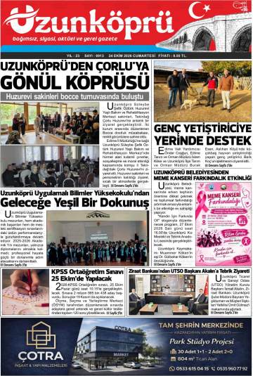 Uzunköprü gazetesi ilk sayfası