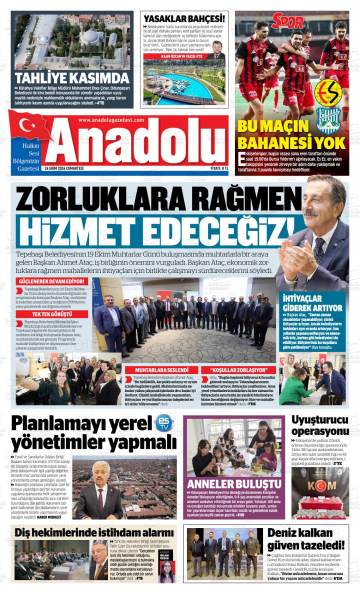 Eskişehir Anadolu gazetesi ilk sayfası