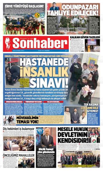 Sonhaber gazetesi ilk sayfası