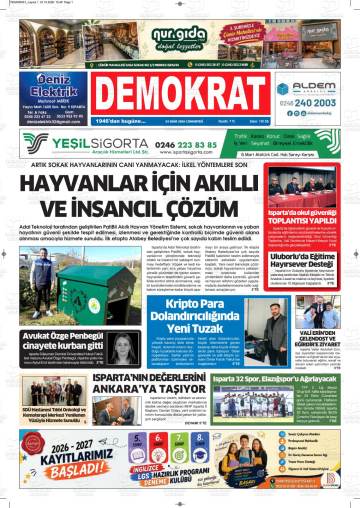 Demokrat gazetesi ilk sayfası