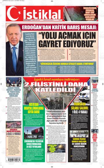 İstiklal gazetesi ilk sayfası