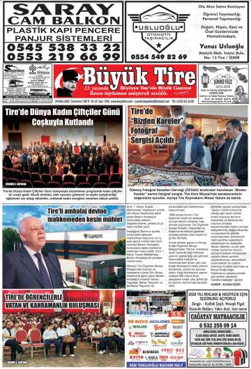 Büyük Tire gazetesi ilk sayfası