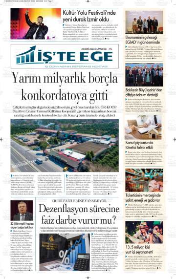 İş'te Ege gazetesi ilk sayfası