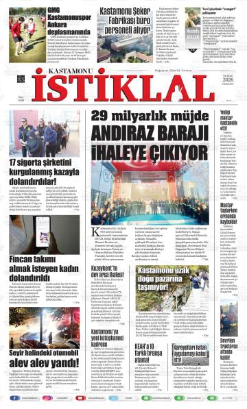 Kastamonu İstiklal gazetesi ilk sayfası