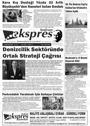 Bodrum Ekspres gazetesi ilk sayfası