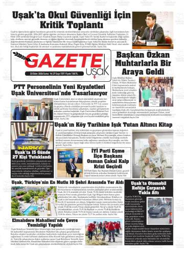 Gazete Uşak gazetesi ilk sayfası