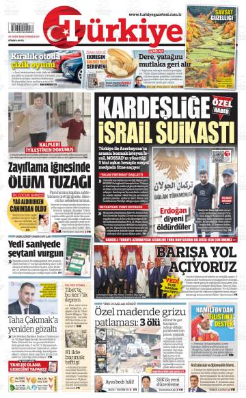 Türkiye gazetesi ilk sayfası