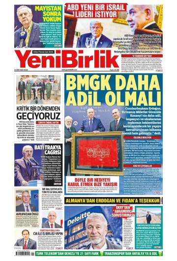 Yeni Birlik gazetesi ilk sayfası
