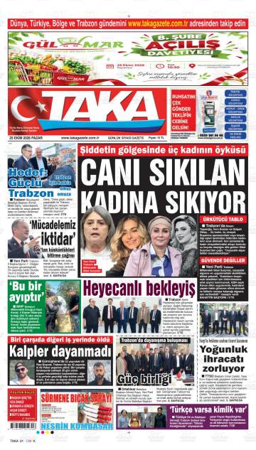 Taka gazetesi ilk sayfası