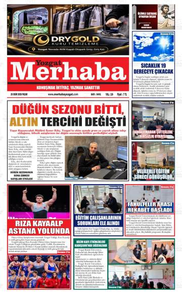 Merhaba Yozgat gazetesi ilk sayfası